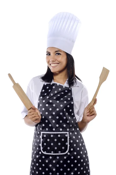 Portrait Of Beautiful Woman Chef — Stock Photo, Image