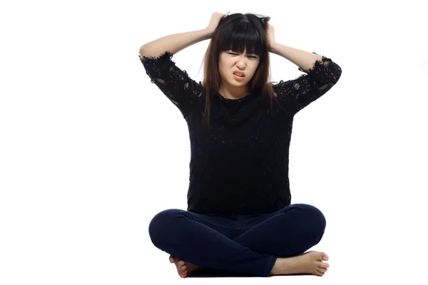 Asian Woman Get Stress — Stock Photo, Image