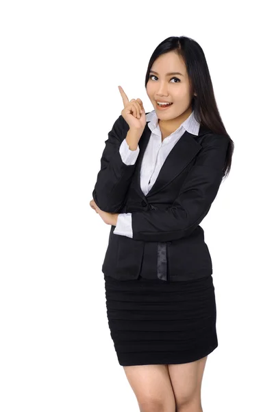 Mujer de negocios segura en traje negro . —  Fotos de Stock