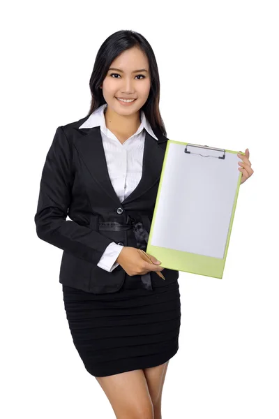 Confident Business Woman In Black Suit. — Stock Photo, Image