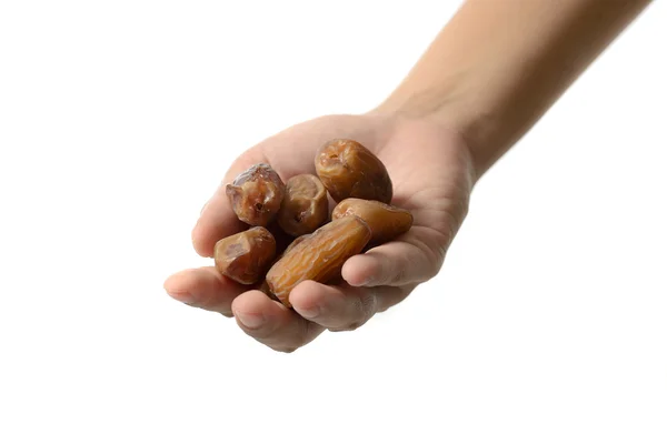 Hand Holding Dates Fruit — Stock Photo, Image