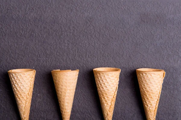 Ice Cream Cone Black Background — Stock Photo, Image