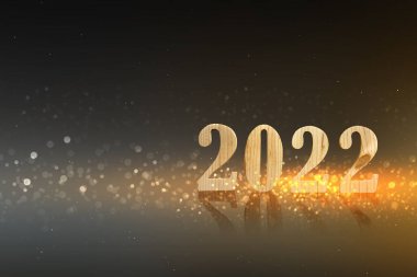 Bulanık ışık arkaplanı olan 2022. Mutlu yıllar 2022