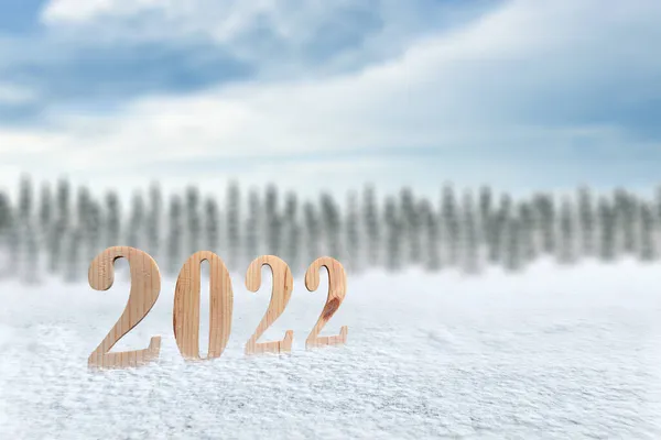 2022 Nieve Feliz Año Nuevo 2022 —  Fotos de Stock
