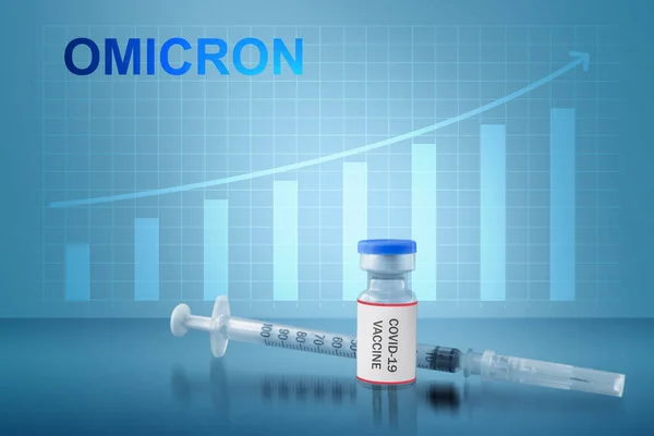 Impfung Der Neuen Variante Des Covid Omicron Mit Erhöhtem Graphenhintergrund — Stockfoto