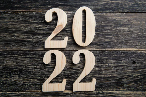 2022 Houten Ondergrond Gelukkig Nieuwjaar 2022 — Stockfoto