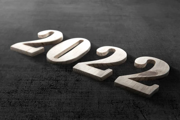 2022 Sobre Fondo Negro Feliz Año Nuevo 2022 — Foto de Stock