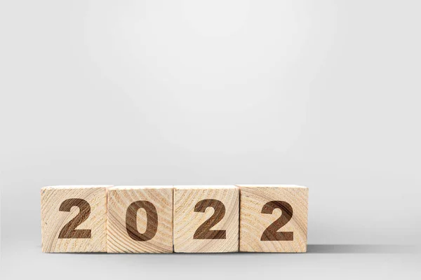 2022 Auf Dem Holzwürfel Frohes Neues Jahr 2022 — Stockfoto