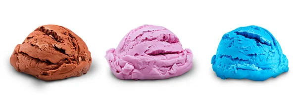 白地に隔離されたアイスクリームの味のバリエーション — ストック写真