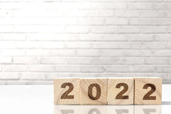 2022 Auf Dem Holzwürfel Frohes Neues Jahr 2022 — Stockfoto