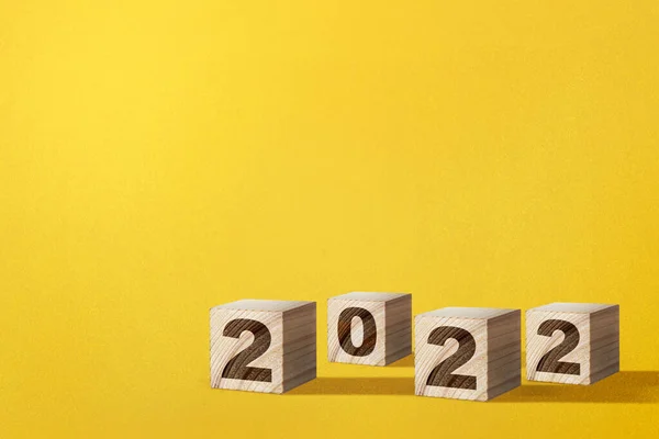 2022 Στον Ξύλινο Κύβο Καλή Χρονιά 2022 — Φωτογραφία Αρχείου