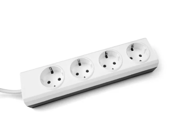 Electrical Power Strip Extension Isolated White Background — Stock Photo, Image