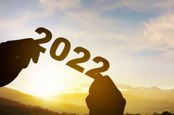 Mano Sosteniendo 2022 Feliz Año Nuevo 2022 — Foto de Stock