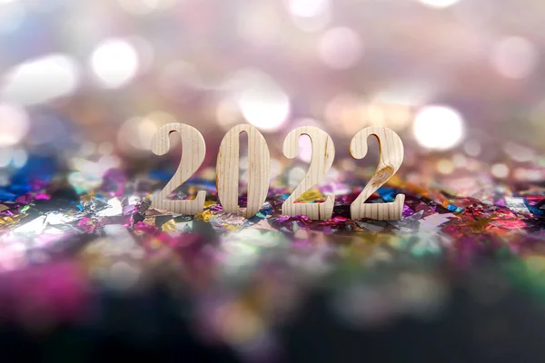 2022 Con Sfondo Chiaro Sfocato Felice Anno Nuovo 2022 — Foto Stock