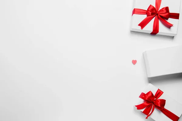 Heart Gift Box White Background Valentines Day — Foto Stock
