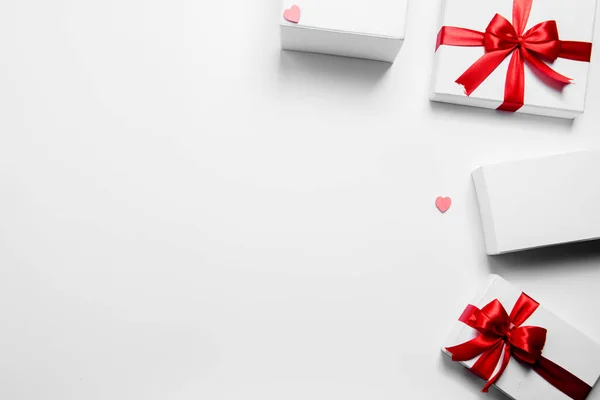 Heart Gift Box White Background Valentines Day — Stock fotografie