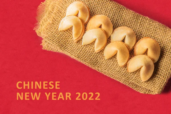 Fortune Cookies Colored Background Happy Chinese New Year — Stock fotografie