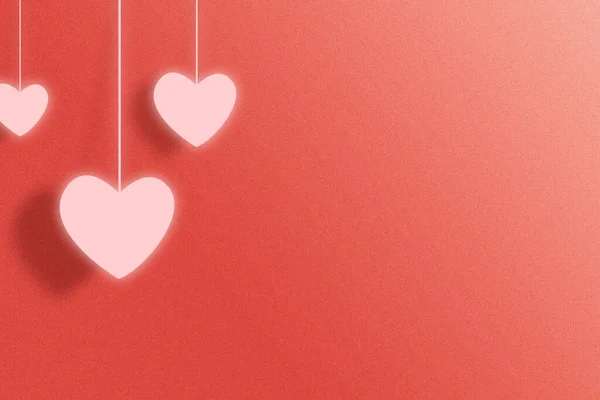 Сердце Висит Цветном Фоне День Святого Валентина — стоковое фото