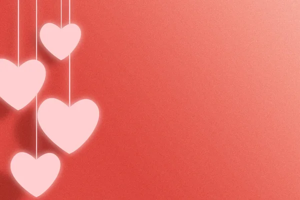Corazón Colgando Con Fondo Color Día San Valentín — Foto de Stock