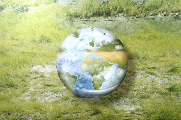 Ziemia Trawie Światowy Dzień Środowiska — Zdjęcie stockowe