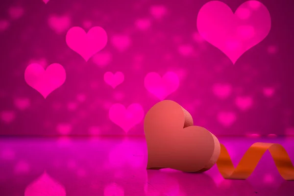 Corazón Con Fondo Color Día San Valentín —  Fotos de Stock