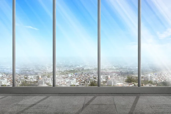 Edificio Oficinas Con Ventana Cristal Vista Los Paisajes Urbanos Modernos — Foto de Stock