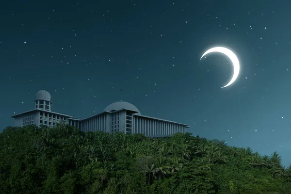 Mosque Dome Night Scene Background — Stock Photo, Image