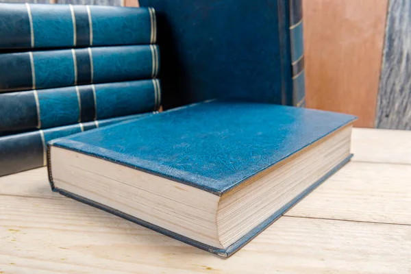 Closeup View Book Wooden Table — Stock Photo, Image