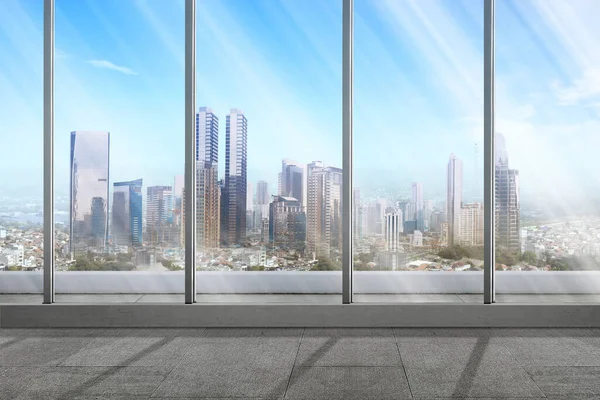 窓ガラス付きのオフィスビルと近代的な街並みの背景の眺め — ストック写真