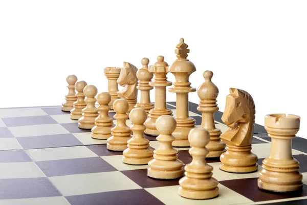 Šachové Figurky Bílým Pozadím — Stock fotografie