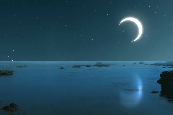 Crescent Moon Night — Stock Photo, Image