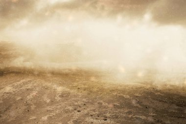 Dramatik bir arkaplanı olan kuraklık alanı