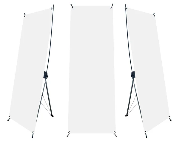 Empty Standing Banner Displays Isolated White Background — Stock fotografie