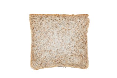 Ekmek dilimi beyaz arkaplanda izole edildi