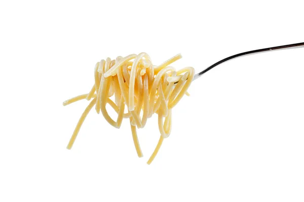 Espaguete Garfo Isolado Sobre Fundo Branco — Fotografia de Stock