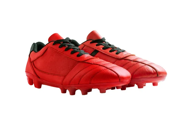 Червоне Футбольне Взуття Ізольоване Білому Тлі — стокове фото