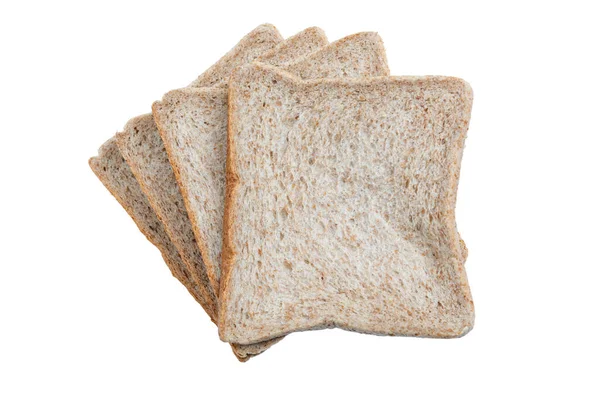 Kawałek Chleba Izolowany Białym Tle — Zdjęcie stockowe
