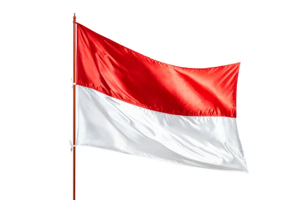 Red White Flag Indonesian Flag Isolated White Background — 图库照片