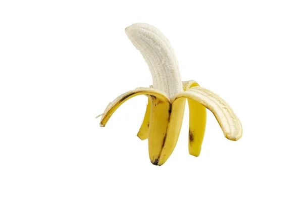 Banana Peeled Isolated White Background — ストック写真