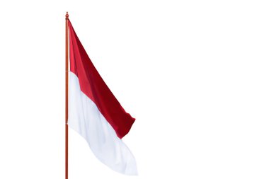 The red and white flag of Indonesian flag isolated over white background