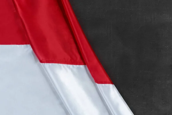 Red White Flag Black Background Indonesian Independence Day — 图库照片