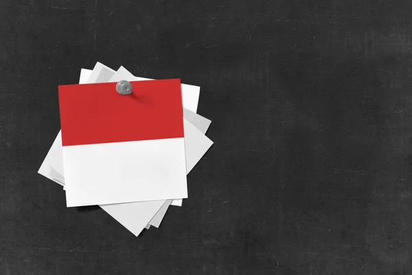 Red White Paper Indonesian Flag Black Wall Background Indonesian Independence — Stock Photo, Image