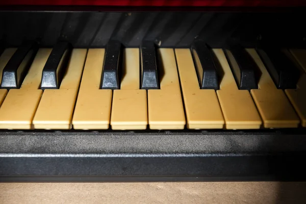 Closeup View Electronic Piano Keyboard Dark Background — Φωτογραφία Αρχείου