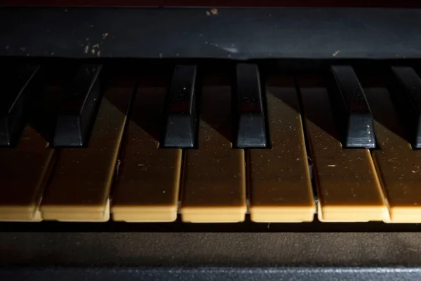Closeup View Electronic Piano Keyboard Dark Background — Φωτογραφία Αρχείου