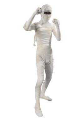 Mummy standing isolated over white background