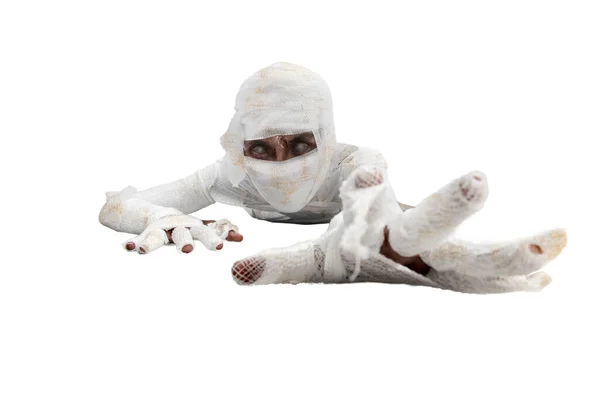 Mummy Crawling Isolated White Background — Photo