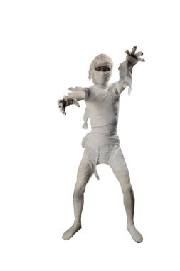 Mummy standing with claw hands isolated over white background