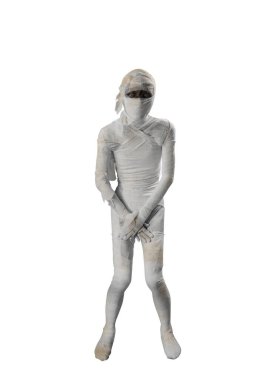 Mummy standing isolated over white background