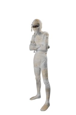 Mummy standing isolated over white background