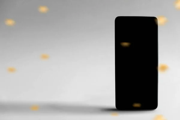 Mobile Phone Black Screen White Background Black Friday Concept — 图库照片